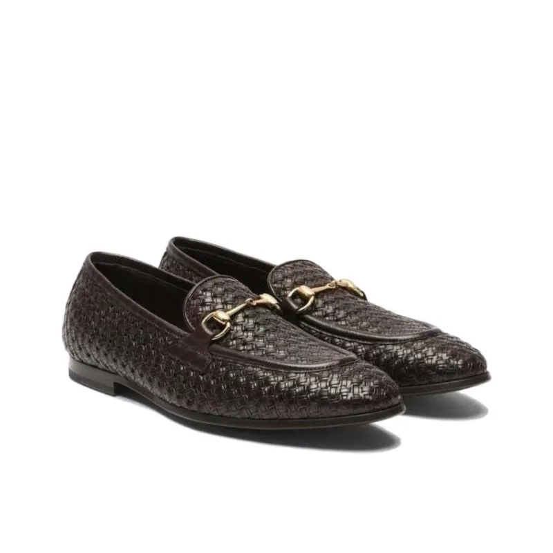 SCAROSSO Alessandro Woven Slip-On Loafers-2