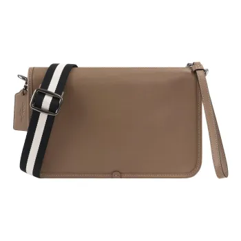 COACH Heritage Leather Handheld Shoulder Bag Crossbody Bag Small Size Men's Khaki Brown
