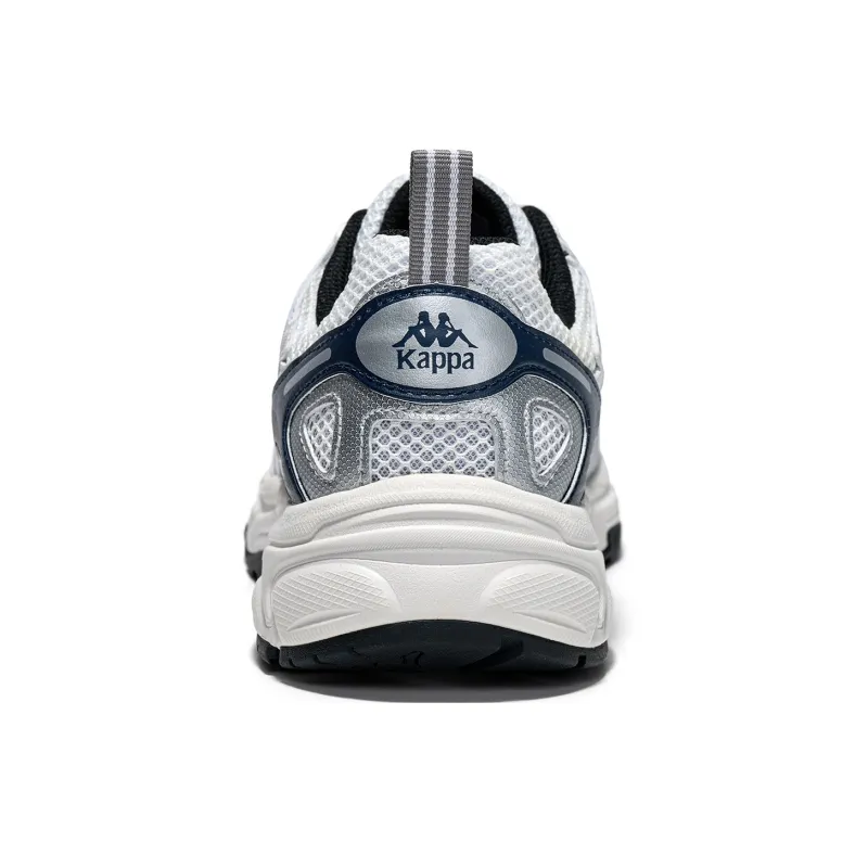 Kappa Anti-Slip Wear-Resistant Low-Top Chunky Sneakers Unisex Blue And White Silver-4