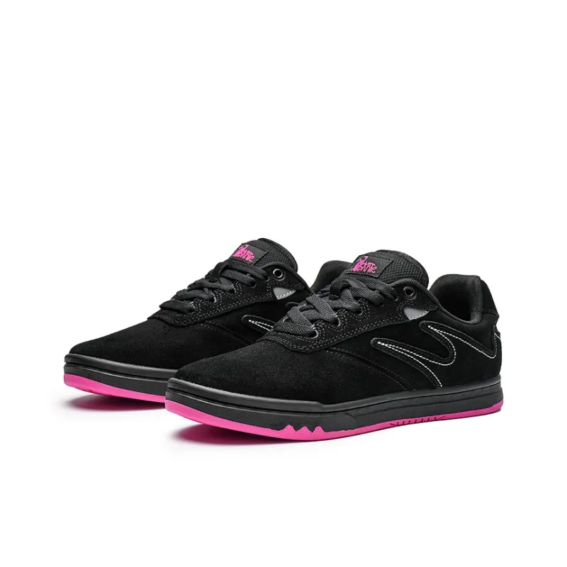 GOLUCK Ant Collection Slip Resistant Cushioning Abrasion Resistant Low Top Skateboard Shoes Unisex Black Pink-2