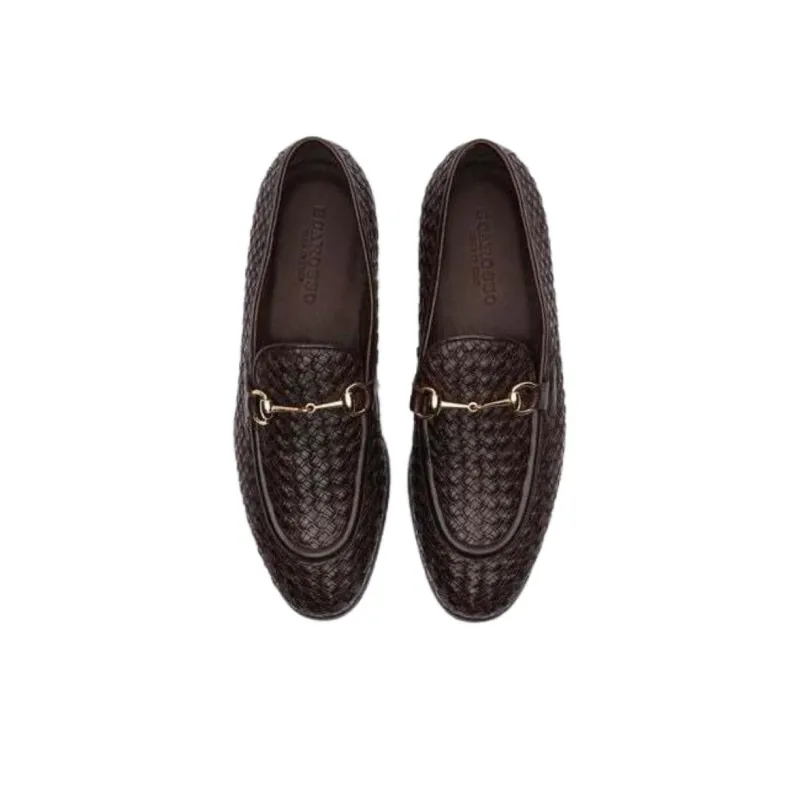 SCAROSSO Alessandro Woven Slip-On Loafers-3