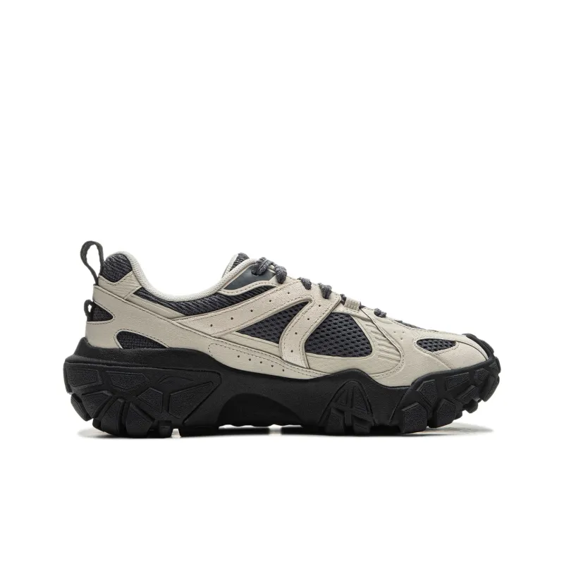 LiNing Dunes Cushioning Anti Slip Wear Resistant Breathable Height Increasing Low Top Casual Shoes Men's Khaki Black-1