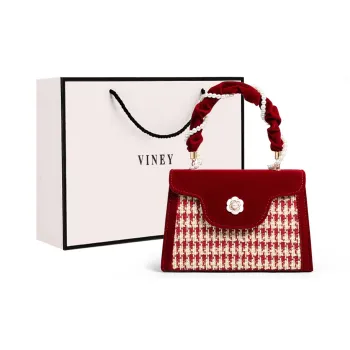 VINEY Fabric One Shoulder Handbags Medium Size Women's Burgundy