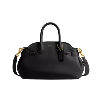 COACH Empire Carryall Leather Crossbody One Shoulder Handbag Women's Black