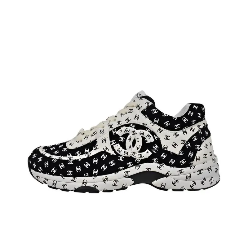 CHANEL Suede Trainer Printed Cc Black Women's-0