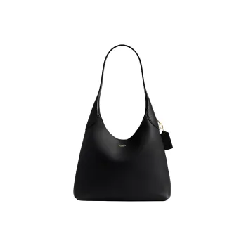COACH Brooklyn Grain Leather Hobo Bag, Handbag, Shoulder Bag Large Size Women's Brass & Black