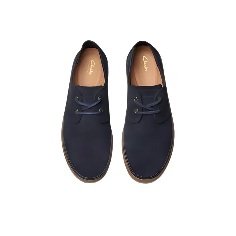 Clarks Cushioning Low Top Skateboard Shoes Men's Navy-3