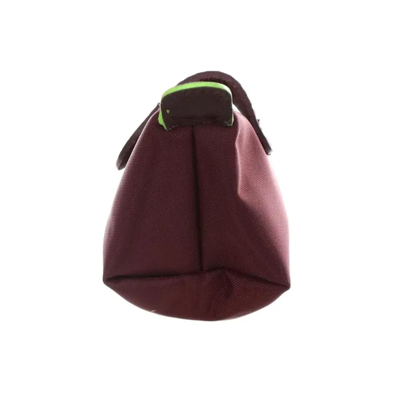 LONGCHAMP Le Pliage Green Leather Paneled Canvas Coin Purse Women's Burgundy-4
