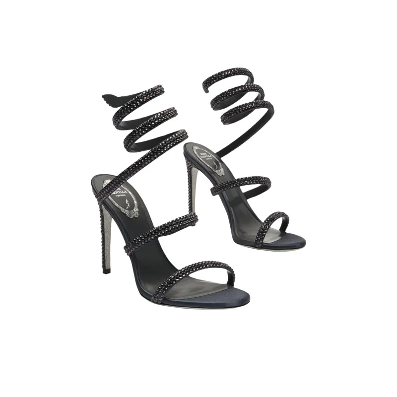 RENE CAOVILLA Cleo Strap Sandals 10.4cm Women's Dark Gray-2