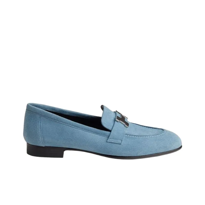 HERMES Paris Loafers Women's Blue-1