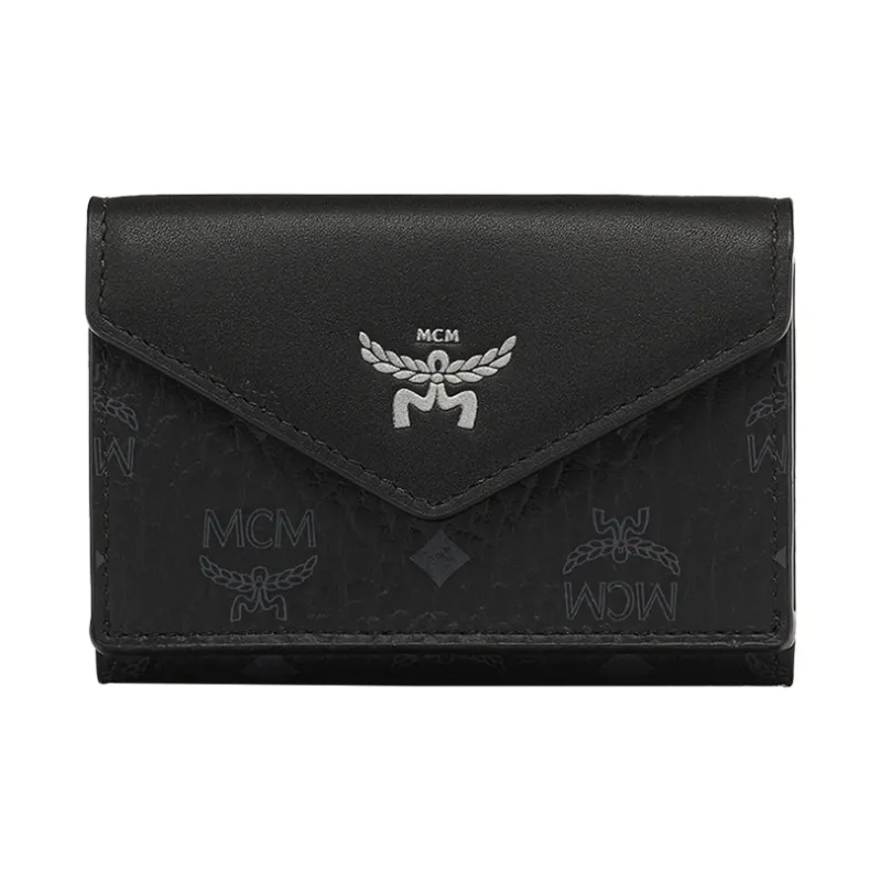 MCM Classic LOGO Nappa Leather Wallet Women's Black-0