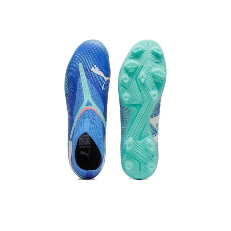PUMA FUTURE 7 MATCH AG Short Rubber Studs FG Long Rubber Studs Abrasion Resistant Support Soccer Shoes Men's Blue-4