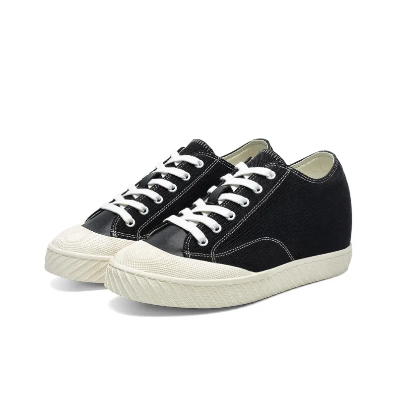 He Jinchang Anti Slip Wear Resistant Low Top Canvas Shoes Women's Black-3