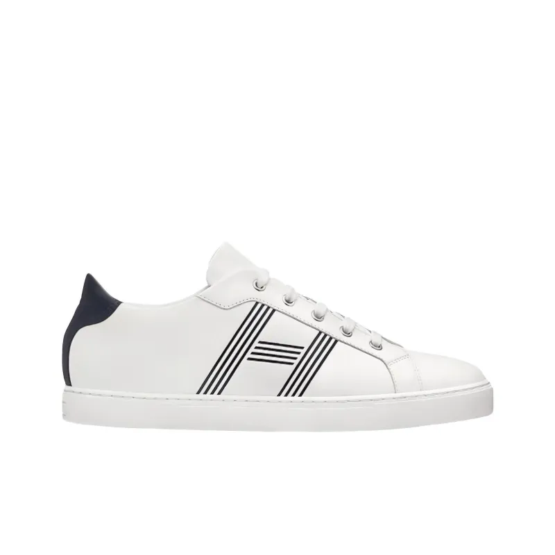 HERMES Avantage Low-Top Athletic Shoes Men's White Gray-1