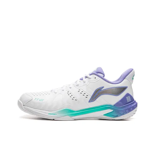 LiNing Falcon Anti Slip And Wear Resistant Breathable Badminton Shoes Unisex White Blue