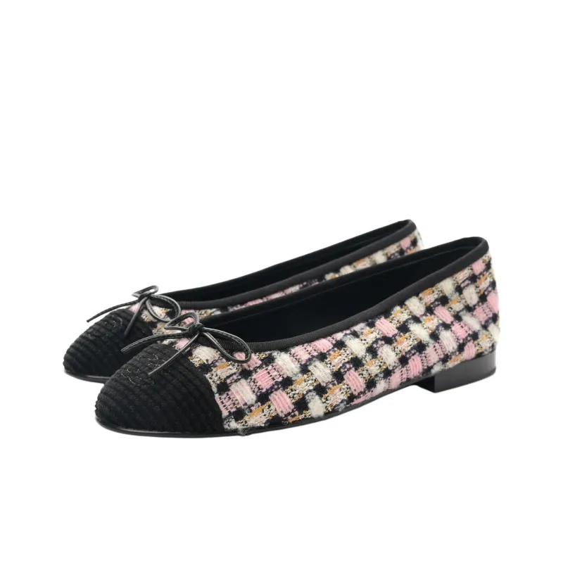 CHANEL Casual Single Shoes Women's Pink Black-2