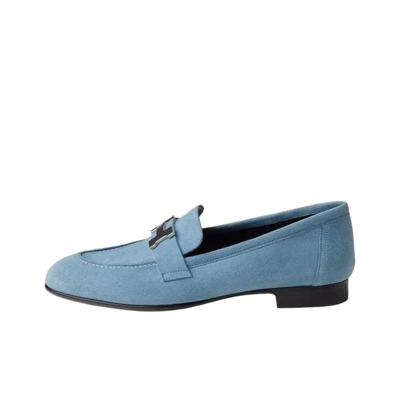 HERMES Paris Loafers Women's Blue-0