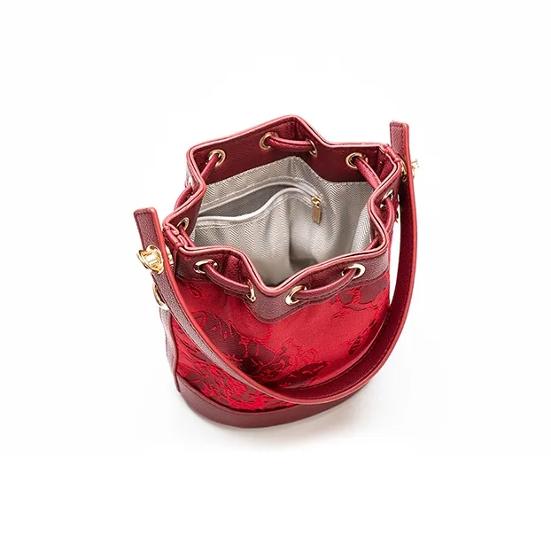 Vigno Synthetic Leather Handbag, One Shoulder, Crossbody Bag Medium Size Women's Red-4
