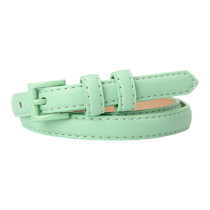 Emperor Penguin Fashion Dopamine Dressing Multi Color Student Decoration Denim Cow Leather Belts Women's Width  1.5cm-7