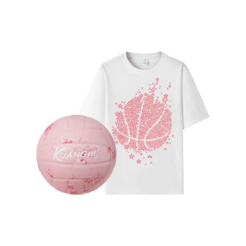 Kuangmi PU Size 5 Ball Middle School Volleyball Unisex Pink-17
