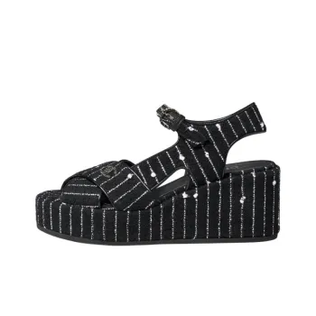 CHANEL Beach Sandals Women's Black