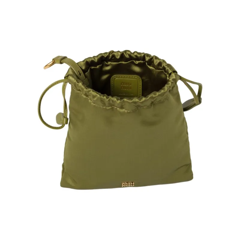 MIU MIU Satin Clutch Women's Ivy Green-2
