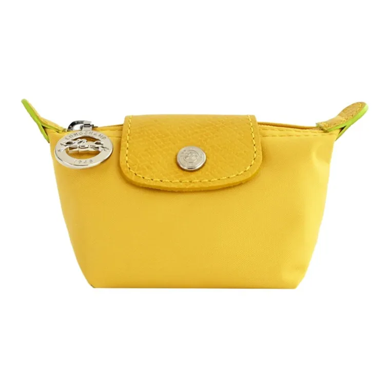 LONGCHAMP Coated Canvas With Cow Leather Dumpling Bag Coin Purse Mini Women's Yellow-1
