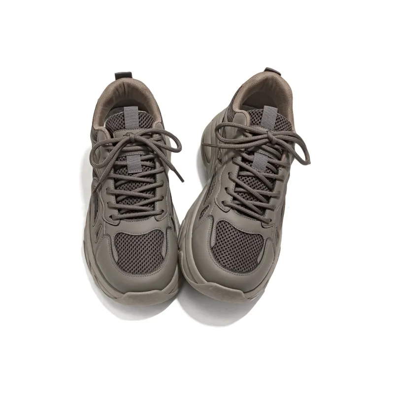 Warrior Cushioned Slip Resistant Breathable Lightweight Low Top Chunky Sneakers Men's Olive Green-4