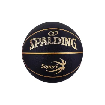 SPALDING SUPER3 Super League Series PU Basketball Black Gold Size 7 Training Competition Unisex