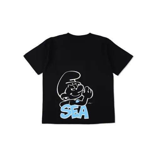 WIND AND SEA Blue Elf Co-branded Edition T-Shirts Unisex Black