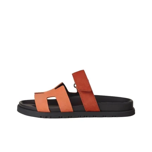 HERMES Chypre Slide Slippers Women's Orange