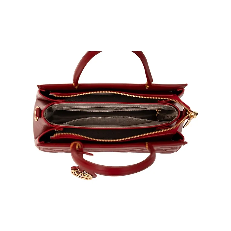 Vigno Synthetic Leather Handbag One Shoulder Crossbody Regular Women's Red-4