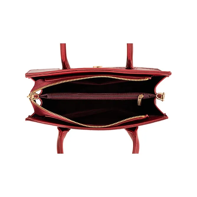 Vigno Synthetic Leather Shoulder Bag Crossbody Bag Handbag Regular Women's Red/Brown-4