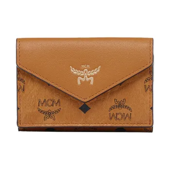 MCM Aren Canvas With Leather Classic LOGO Mini Wallet Mini Women's Cognac