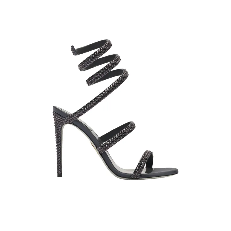 RENE CAOVILLA Cleo Strap Sandals 10.4cm Women's Dark Gray-1
