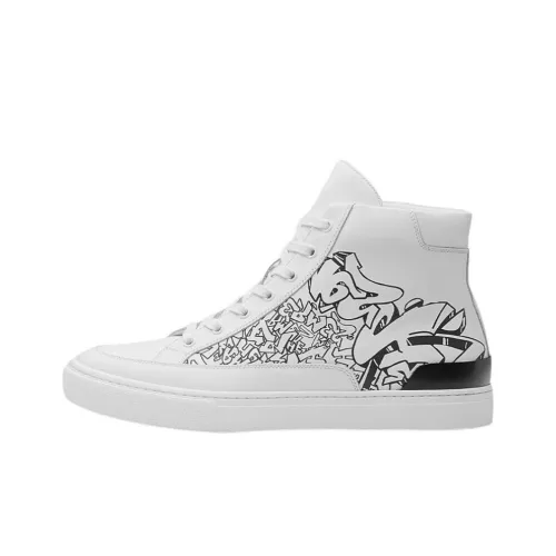 HERMES District Skateboard Shoes Men High-Top White