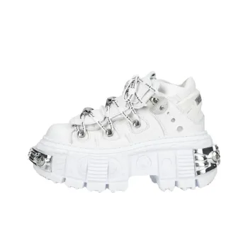 NEW ROCK Low Top Casual Shoes Unisex White