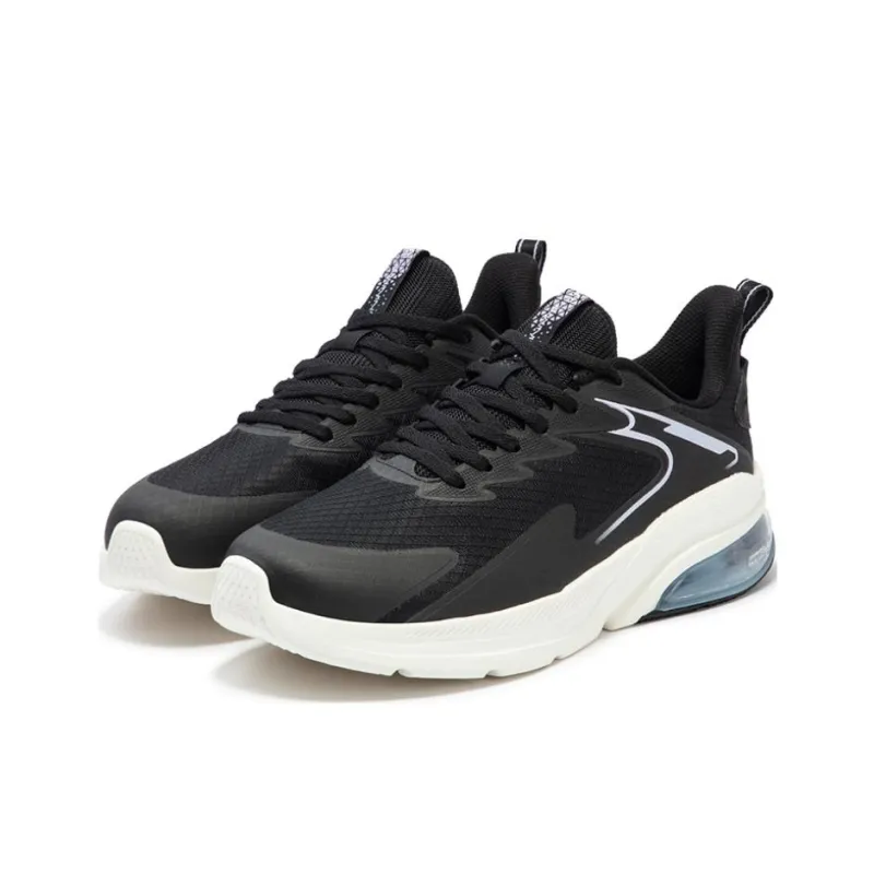 361° Anti Slip Wear Resistant Low Top Casual Running Shoes Women's Black White-2