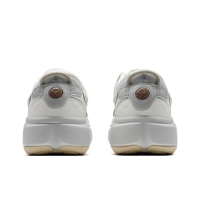 XTEP Petal Shoes 2.0 Height Increasing Low-Top Casual Shoes Women's White Gray-4