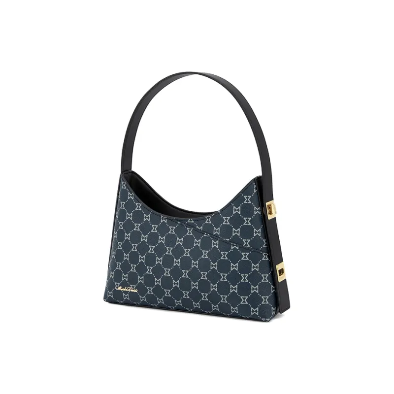 MashaLanti PVC Shoulder Bag Handbag Shoulder Bag Regular Women's Dark Brown/Royal Blue-11