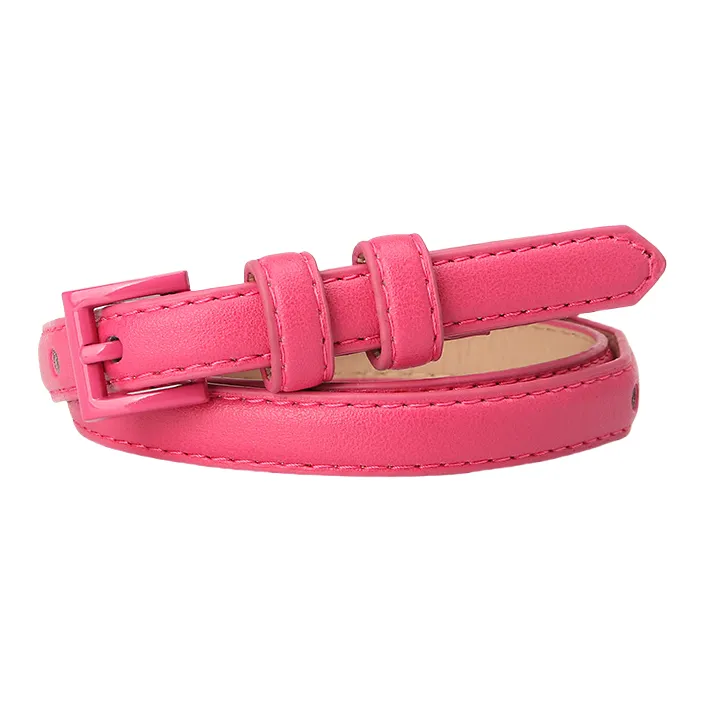 Emperor Penguin Fashion Dopamine Dressing Multi Color Student Decoration Denim Cow Leather Belts Women's Width  1.5cm-2