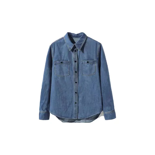 PLAY BUSH Denim Jackets Women's Blue