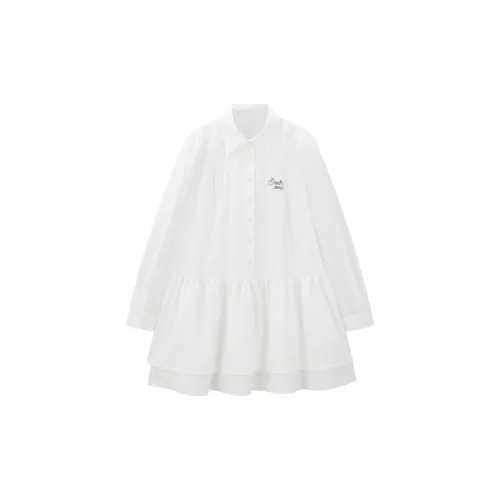 LEDIN Long-Sleeved Dresses Women's White