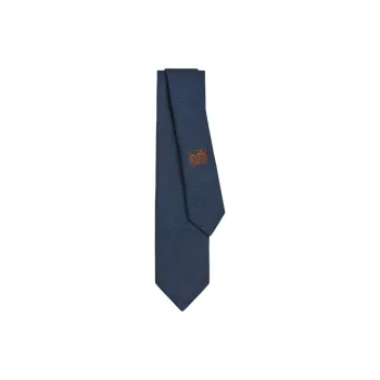 HERMES Mulberry Silk Ties Men's Blue