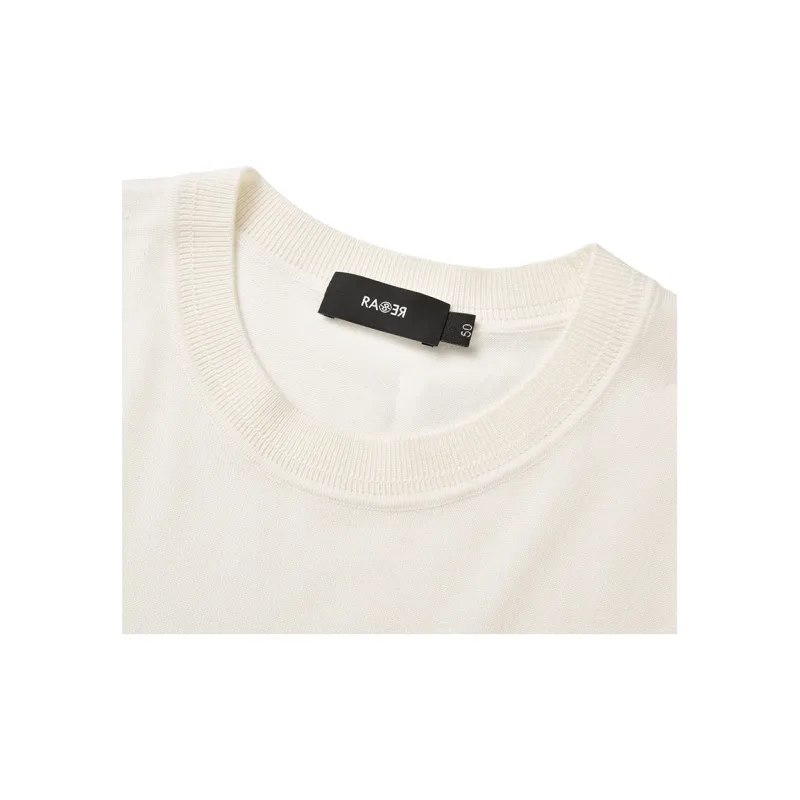 RARE Short Sleeved Sweater Pullover Knitwear Men's White-3