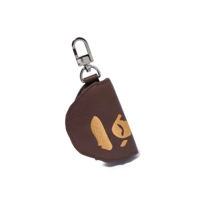 A BATHING APE Synthetic Leather Key Pouch Regular Unisex Coffee-3