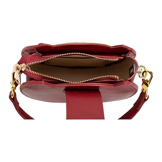 Vigno Synthetic Leather Handbag, One Shoulder, Crossbody Bag Regular Women's Red-4