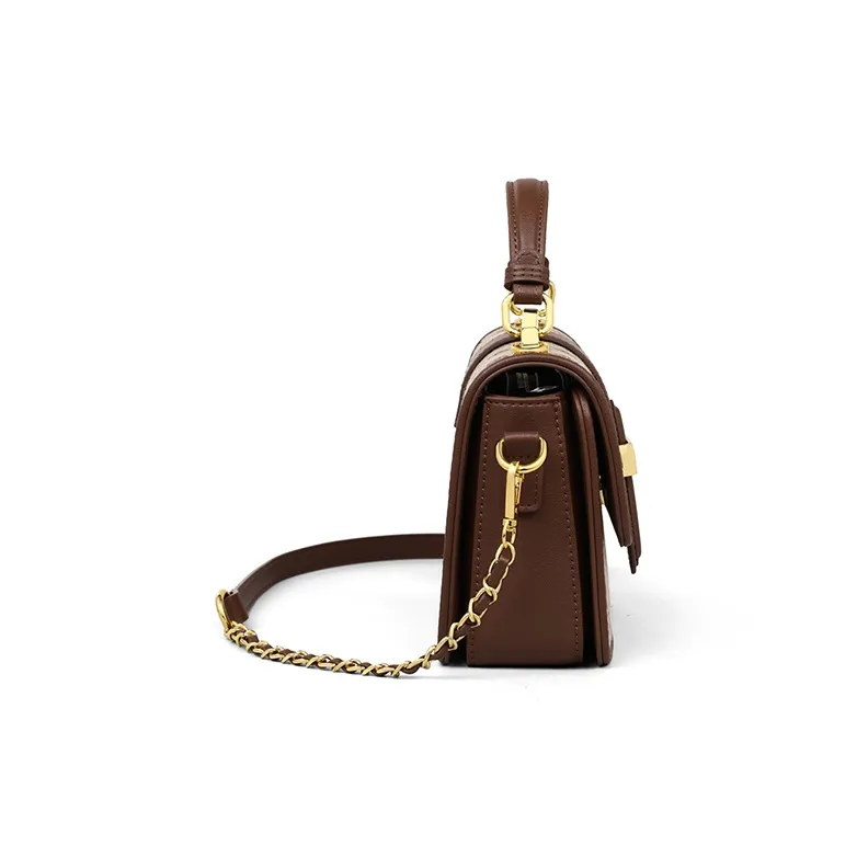 C°BANNER Synthetic Leather One Shoulder Portable Small Square Bag, Crossbody Bag Regular Women's Khaki-5