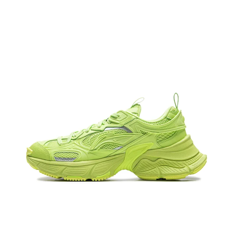 LiNing Star Cushioning Anti-Slip Wear-Resistant Breathable Height Increasing Low-Top Running Shoes Men's Green-0