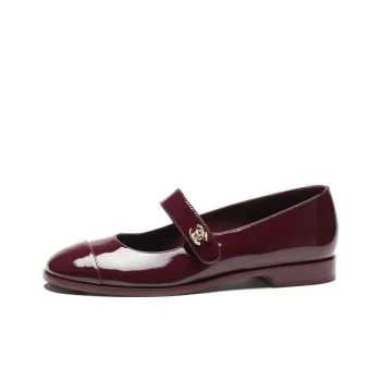 CHANEL Casual Single Shoes Women's Burgundy